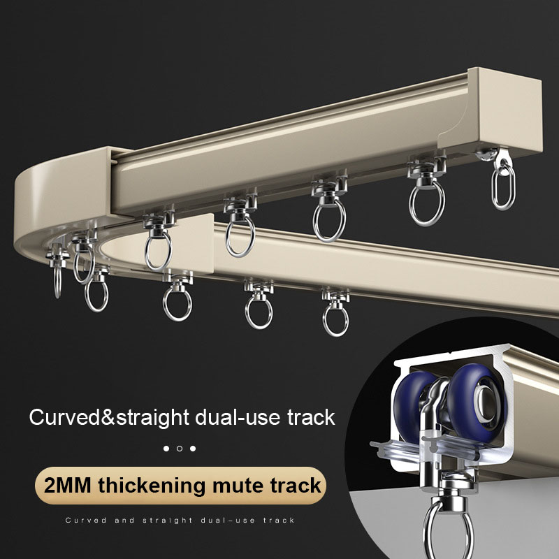 Curtain Track Ceiling Mount Aluminum - 2.6mm kalınlaşmış perde parça tek çift