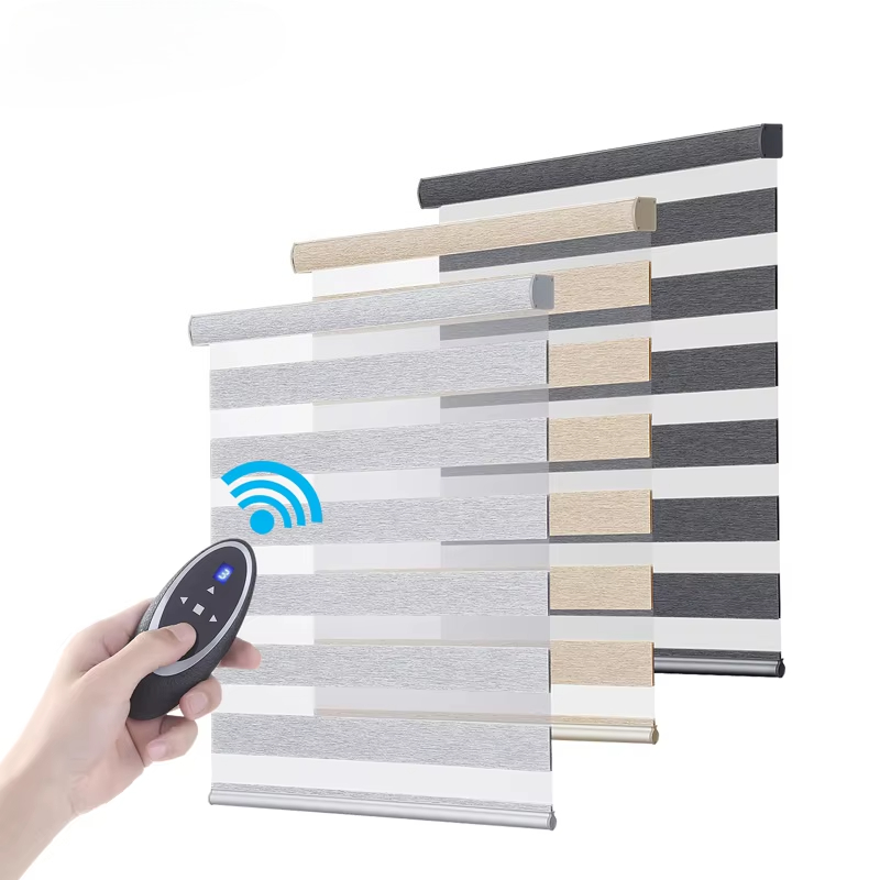 Motorized Vertical Blind - Hazır Çift Zebra Dikey Perdeler Karartma