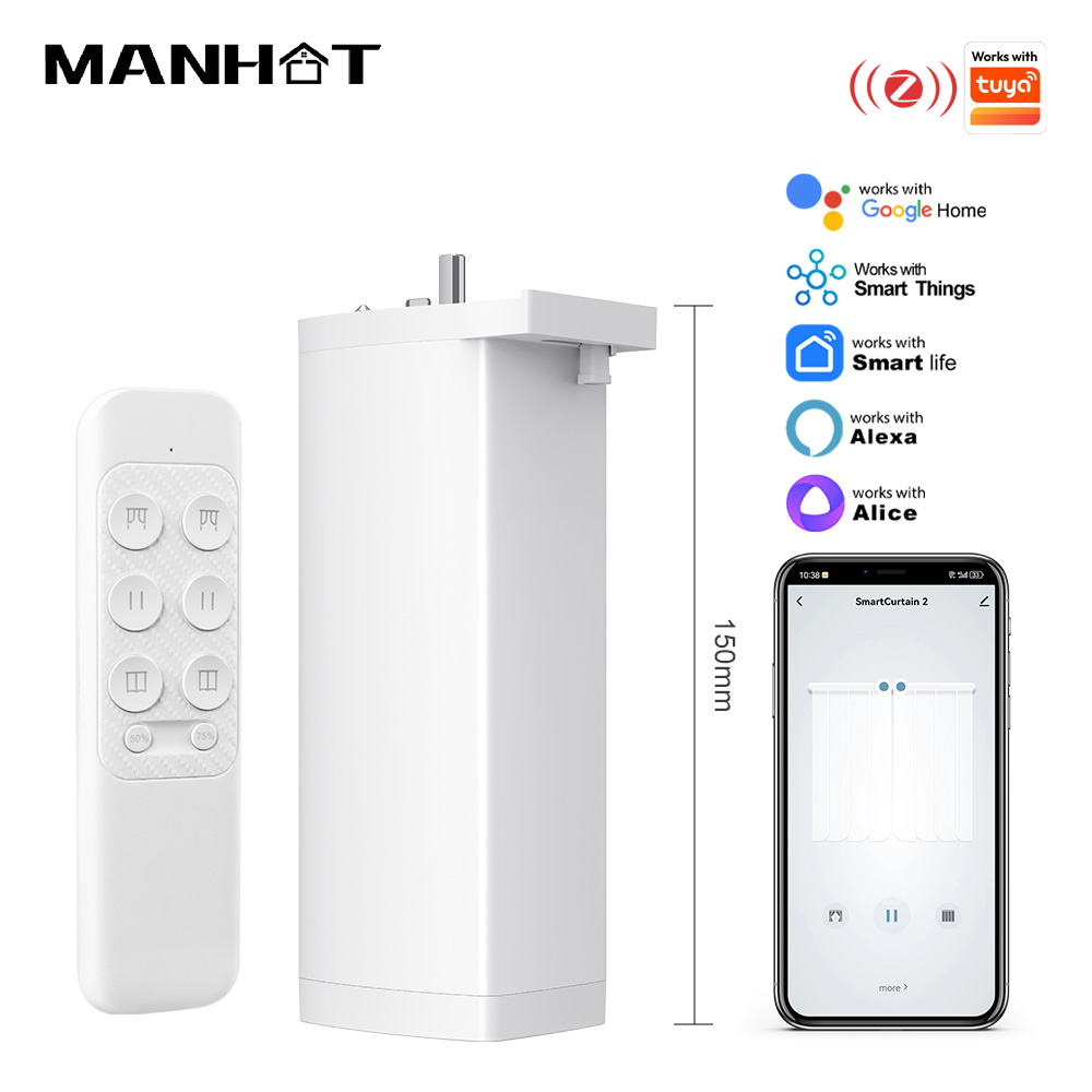 Smart Curtain Motor Zigbee - Tuya ile Çalışın 155MM 4rd Akıllı