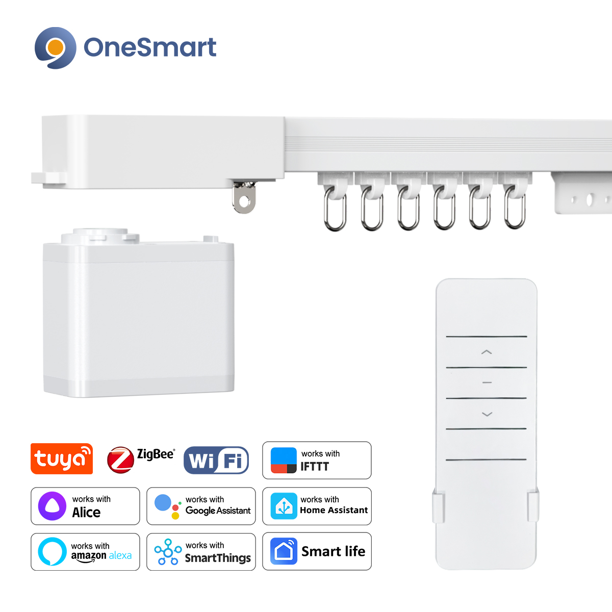 Motorized Curtain Track Wifi - OneSmart Motorlu Perde Rayı Seti, Tuya