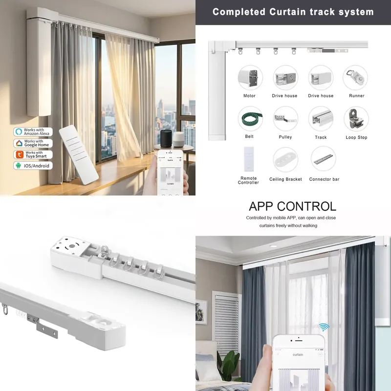 Motorized Curtain Track Wifi - Evrensel Motorlu Perde Rayı, Wifi Motorlarıyla