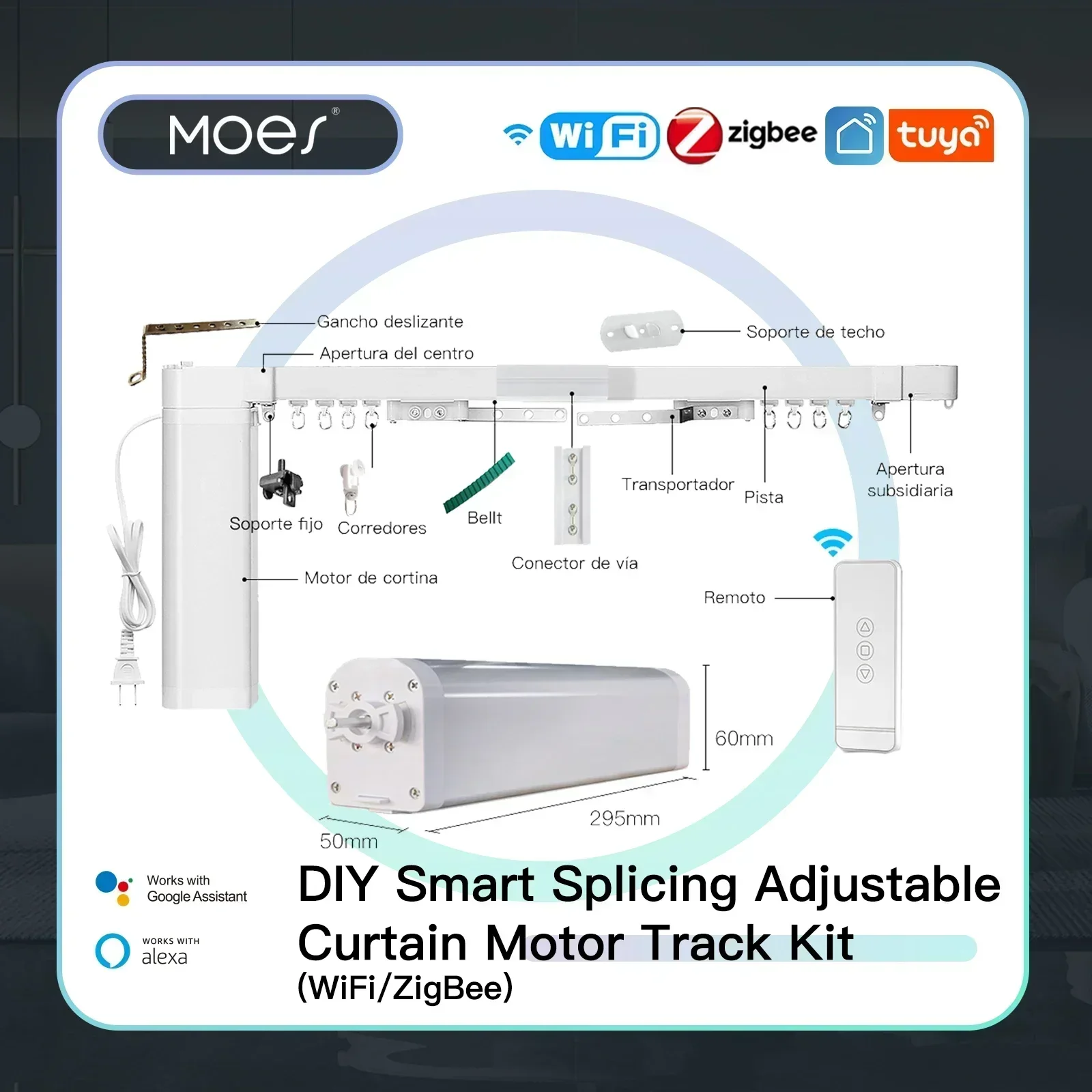 Motorized Curtain Track Wifi - MOES WiFi/ZigBee elektrikli perde motoru Tuya