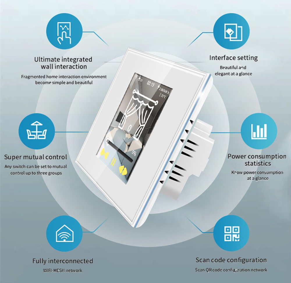 LCD WiFi akıllı perde anahtarı - Motorized Roller Blind Wifi incelemesi ve fiyatı