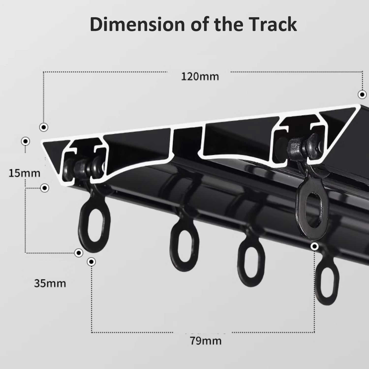 fy-Ultra V Şeklinde Siyah Çift - Curtain Track Ceiling Mount Aluminum incelemesi ve fiyatı