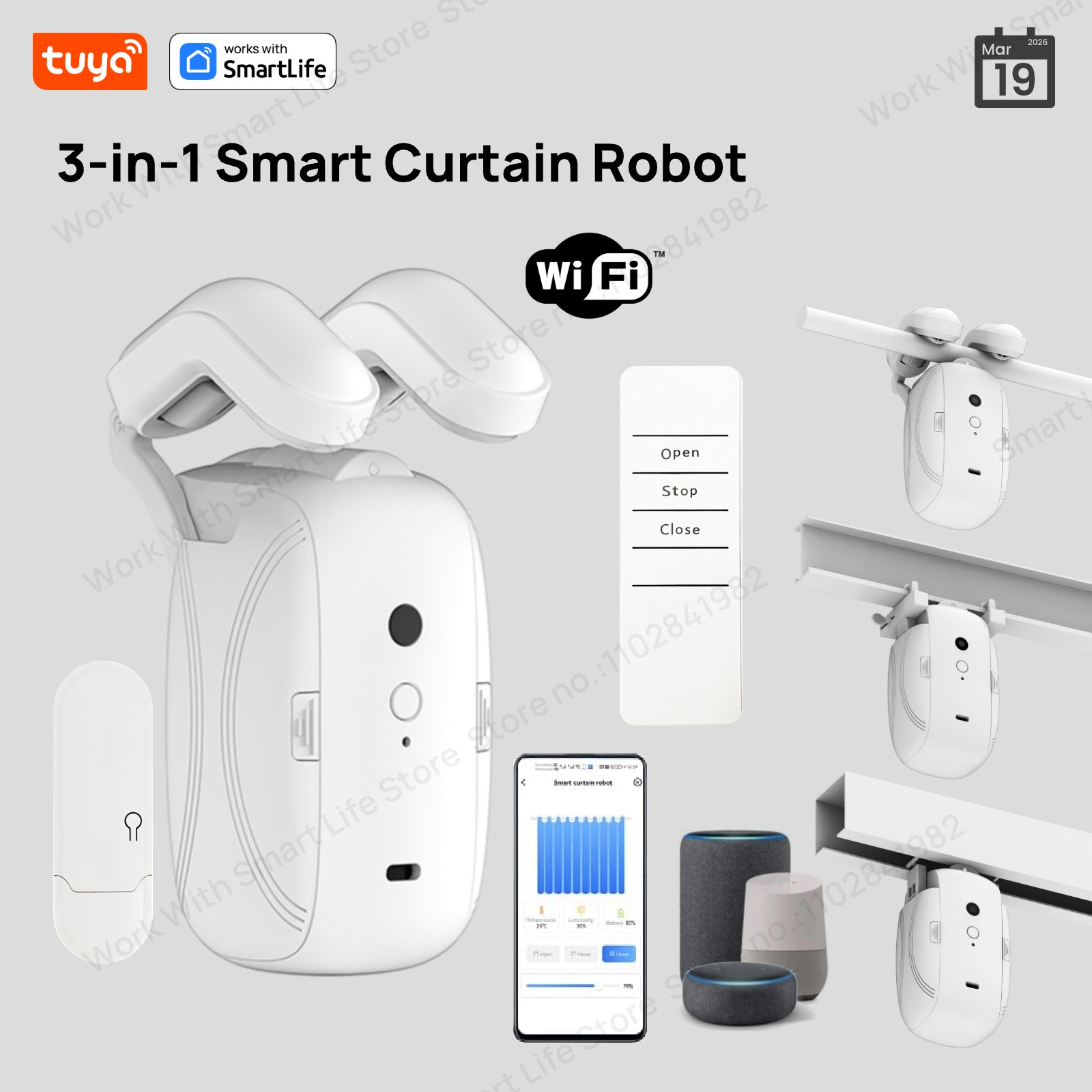1/2 ADET Tuya Akıllı WiFi Perd - Smart Curtain Robot Pusher incelemesi ve fiyatı