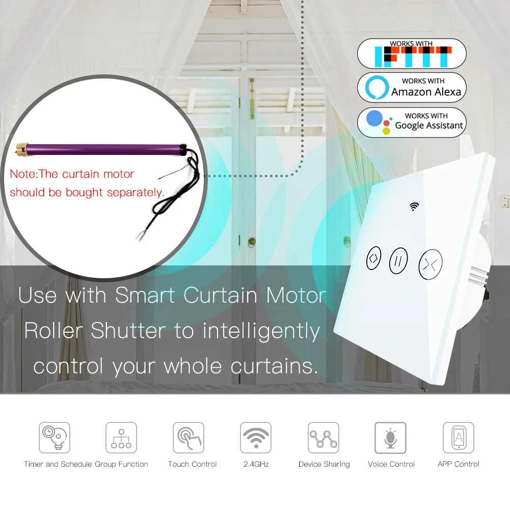 MOES WiFi akıllı perde kör ana - Motorized Curtain Track Wifi incelemesi ve fiyatı