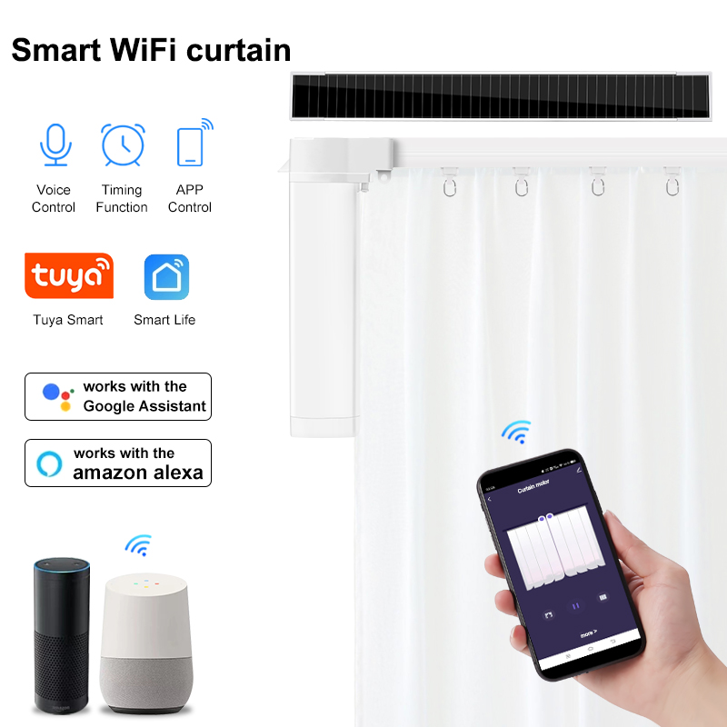 Güneş Enerjili Zigbee Akıllı E - Curtain Motor With Remote Solar incelemesi ve fiyatı