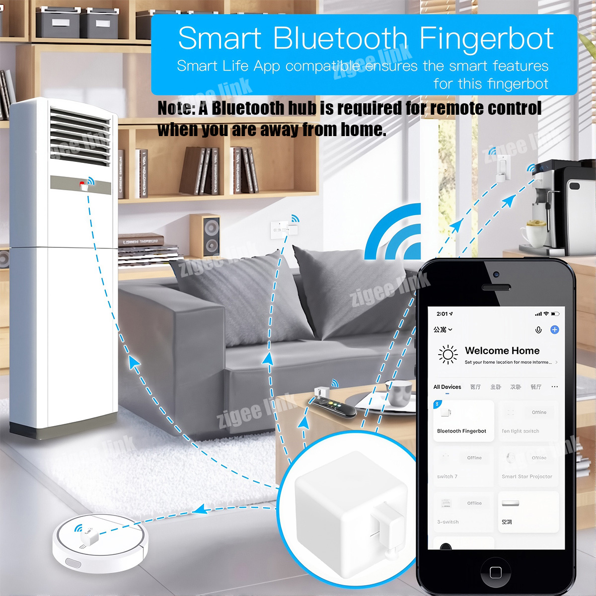 Bluetooth Akıllı Fingerbot Ana - Smart Curtain Robot Pusher incelemesi ve fiyatı