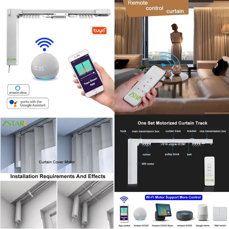 Özel Ölçü Google Home Alexa Uy - Motorized Curtain Track Wifi incelemesi ve fiyatı